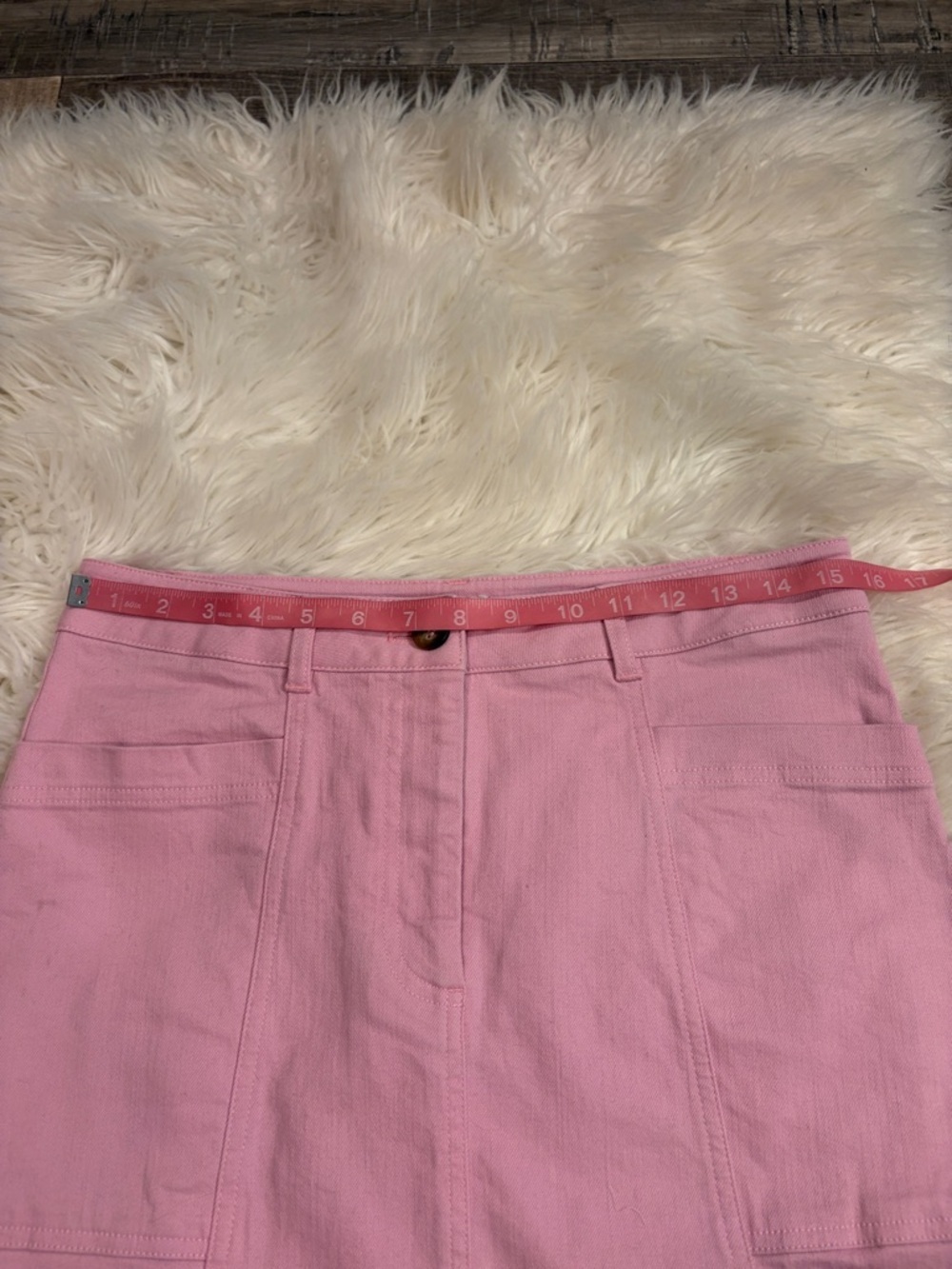 Boden Abingdon stretch cotton denim A-line mini skirt pink 8 - Picture 7 of 8